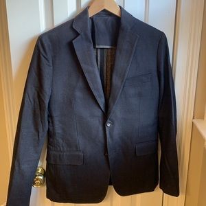 ROYAL HEM VIRGIN WOOL COTTON BLEND SHADOW CHECK SPORTCOAT/ BLAZER 38R Super slim